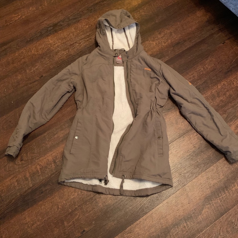 Fuzzy Army-Green Winter Jacket